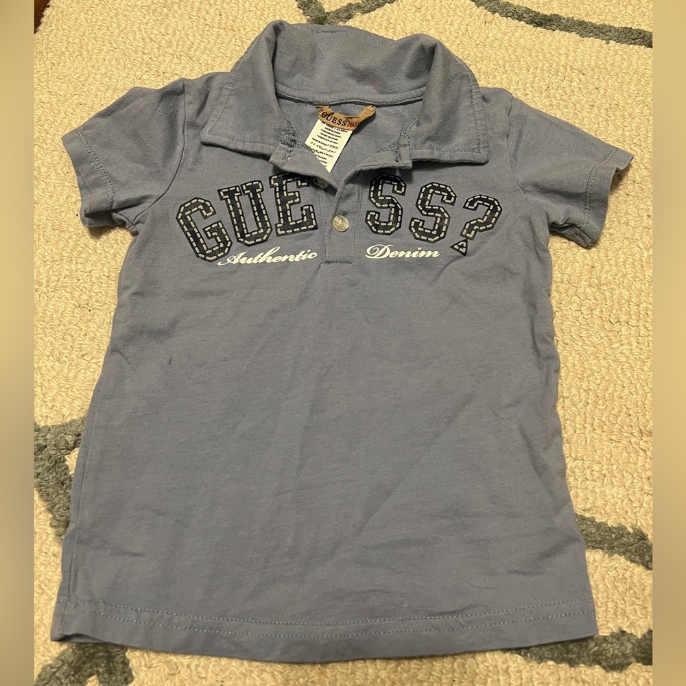 Baby Boys - Infant - GUESS Light Blue Polo T-shirt, Size 12M